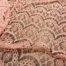 Ткань Гипюр ресничка (пудра)